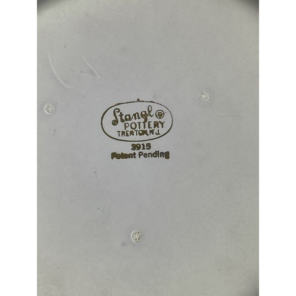 MID CENTURY STANGL POTTERY TRENTON NJ 9" X 9" AQUA & GRANADA GOLD ASHTRAY #3915 - Picture 5 of 8